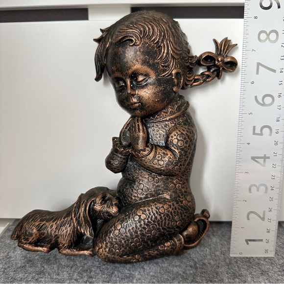 Vintage Praying boy and girl wall plaques by Syroco Coppercraft Guild - Picture 6 of 8